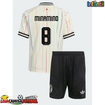 Camisa de Futebol Japão Takumi Minamino #8 Equipamento Secundário Infantil Mundo 2026 Manga Curta (+ Calças curtas)